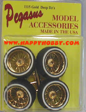 Rims only Details about  / Pegasus Model Accessories PGH1211 3 Spoke Gold 4 Rims New
